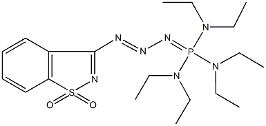 N-{bis(diethylamino)[3-(1,1-dioxido-1,2-benzisothiazol-3-yl)-2-triazenylidene]phosphoranyl}-N,N-diethylamine 结构式