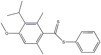 phenyl 3-isopropyl-4-methoxy-2,6-dimethylbenzenecarbodithioate 化学構造式