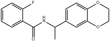N-[1-(2,3-dihydro-1,4-benzodioxin-6-yl)ethyl]-2-fluorobenzamide 结构式