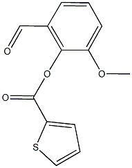 2-formyl-6-methoxyphenyl thiophene-2-carboxylate 化学構造式