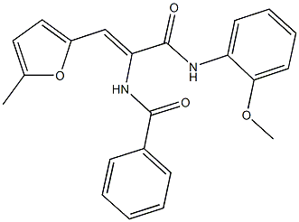 N-[1-[(2-methoxyanilino)carbonyl]-2-(5-methyl-2-furyl)vinyl]benzamide 结构式