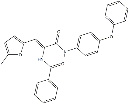 N-{2-(5-methyl-2-furyl)-1-[(4-phenoxyanilino)carbonyl]vinyl}benzamide 化学構造式