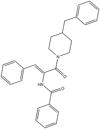 N-{1-[(4-benzyl-1-piperidinyl)carbonyl]-2-phenylvinyl}benzamide Struktur