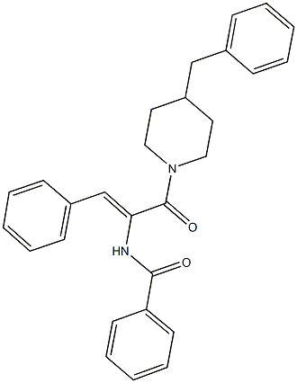 N-{1-[(4-benzyl-1-piperidinyl)carbonyl]-2-phenylvinyl}benzamide Structure