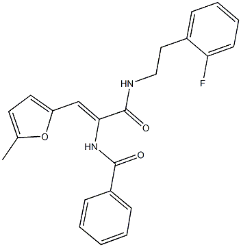 N-[1-({[2-(2-fluorophenyl)ethyl]amino}carbonyl)-2-(5-methyl-2-furyl)vinyl]benzamide,406174-03-6,结构式