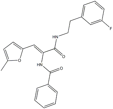 N-[1-({[2-(3-fluorophenyl)ethyl]amino}carbonyl)-2-(5-methyl-2-furyl)vinyl]benzamide Structure