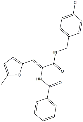 N-[1-{[(4-chlorobenzyl)amino]carbonyl}-2-(5-methyl-2-furyl)vinyl]benzamide,406174-25-2,结构式