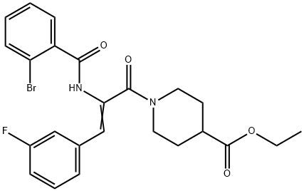 ethyl 1-[2-[(2-bromobenzoyl)amino]-3-(3-fluorophenyl)acryloyl]-4-piperidinecarboxylate Struktur