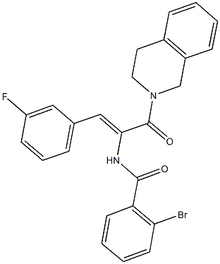 2-bromo-N-[1-(3,4-dihydro-2(1H)-isoquinolinylcarbonyl)-2-(3-fluorophenyl)vinyl]benzamide Structure