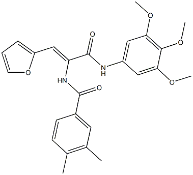 N-{2-(2-furyl)-1-[(3,4,5-trimethoxyanilino)carbonyl]vinyl}-3,4-dimethylbenzamide Struktur
