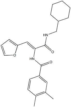 N-[1-{[(cyclohexylmethyl)amino]carbonyl}-2-(2-furyl)vinyl]-3,4-dimethylbenzamide 结构式