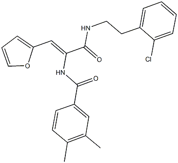 N-[1-({[2-(2-chlorophenyl)ethyl]amino}carbonyl)-2-(2-furyl)vinyl]-3,4-dimethylbenzamide 化学構造式