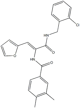 N-[1-{[(2-chlorobenzyl)amino]carbonyl}-2-(2-furyl)vinyl]-3,4-dimethylbenzamide Struktur