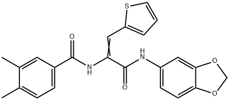 N-[1-[(1,3-benzodioxol-5-ylamino)carbonyl]-2-(2-thienyl)vinyl]-3,4-dimethylbenzamide|