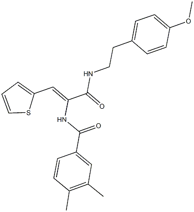 N-[1-({[2-(4-methoxyphenyl)ethyl]amino}carbonyl)-2-(2-thienyl)vinyl]-3,4-dimethylbenzamide 化学構造式