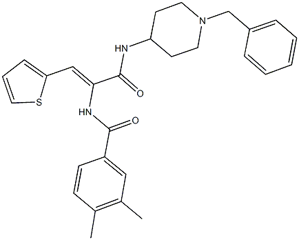 N-[1-{[(1-benzyl-4-piperidinyl)amino]carbonyl}-2-(2-thienyl)vinyl]-3,4-dimethylbenzamide Structure