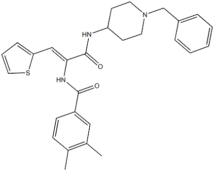 N-[1-{[(1-benzyl-4-piperidinyl)amino]carbonyl}-2-(2-thienyl)vinyl]-3,4-dimethylbenzamide,406178-58-3,结构式