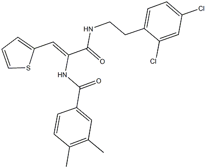 N-[1-({[2-(2,4-dichlorophenyl)ethyl]amino}carbonyl)-2-(2-thienyl)vinyl]-3,4-dimethylbenzamide Structure