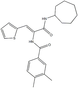 N-[1-[(cycloheptylamino)carbonyl]-2-(2-thienyl)vinyl]-3,4-dimethylbenzamide,406178-79-8,结构式