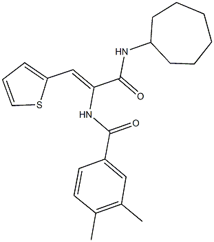 N-[1-[(cycloheptylamino)carbonyl]-2-(2-thienyl)vinyl]-3,4-dimethylbenzamide|