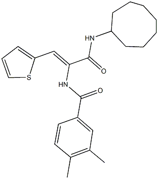 N-[1-[(cyclooctylamino)carbonyl]-2-(2-thienyl)vinyl]-3,4-dimethylbenzamide 化学構造式