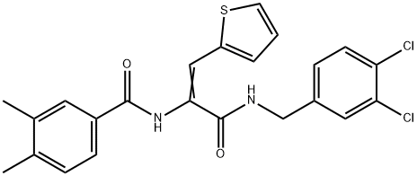 N-[1-{[(3,4-dichlorobenzyl)amino]carbonyl}-2-(2-thienyl)vinyl]-3,4-dimethylbenzamide,406178-83-4,结构式