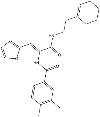 N-[1-({[2-(1-cyclohexen-1-yl)ethyl]amino}carbonyl)-2-(2-furyl)vinyl]-3,4-dimethylbenzamide Struktur