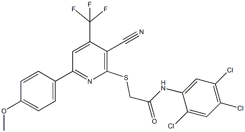 406179-65-5 2-{[3-cyano-6-(4-methoxyphenyl)-4-(trifluoromethyl)-2-pyridinyl]sulfanyl}-N-(2,4,5-trichlorophenyl)acetamide