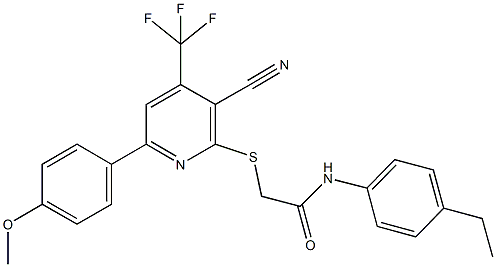 406182-37-4 2-{[3-cyano-6-(4-methoxyphenyl)-4-(trifluoromethyl)-2-pyridinyl]sulfanyl}-N-(4-ethylphenyl)acetamide