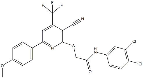 406182-60-3 2-{[3-cyano-6-(4-methoxyphenyl)-4-(trifluoromethyl)-2-pyridinyl]sulfanyl}-N-(3,4-dichlorophenyl)acetamide