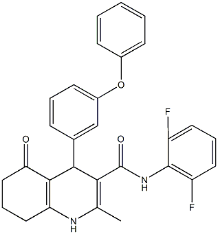 N-(2,6-difluorophenyl)-2-methyl-5-oxo-4-(3-phenoxyphenyl)-1,4,5,6,7,8-hexahydro-3-quinolinecarboxamide Structure