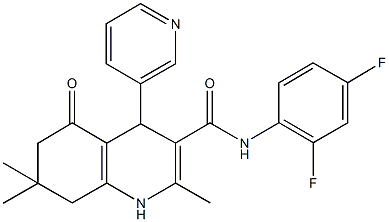 N-(2,4-difluorophenyl)-2,7,7-trimethyl-5-oxo-4-(3-pyridinyl)-1,4,5,6,7,8-hexahydro-3-quinolinecarboxamide Structure