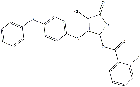 4-chloro-5-oxo-3-(4-phenoxyanilino)-2,5-dihydro-2-furanyl 2-methylbenzoate,406184-58-5,结构式