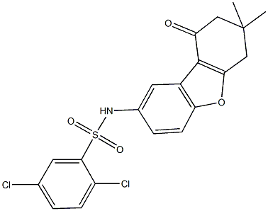 2,5-dichloro-N-(7,7-dimethyl-9-oxo-6,7,8,9-tetrahydrodibenzo[b,d]furan-2-yl)benzenesulfonamide Structure