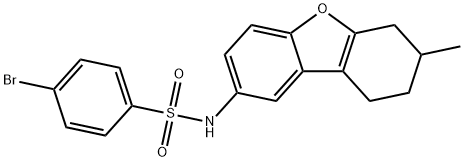 4-bromo-N-(7-methyl-6,7,8,9-tetrahydrodibenzo[b,d]furan-2-yl)benzenesulfonamide 结构式