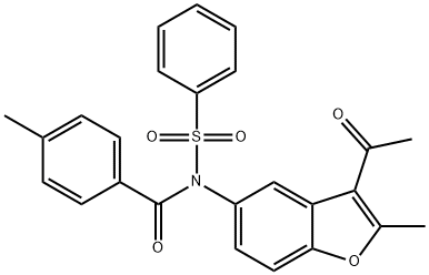 N-(3-acetyl-2-methyl-1-benzofuran-5-yl)-N-(4-methylbenzoyl)benzenesulfonamide Structure