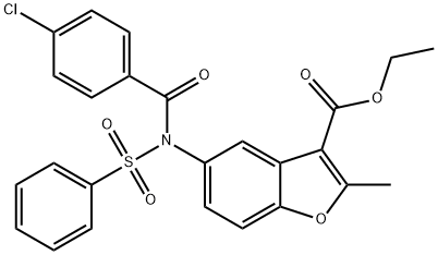 ethyl 5-[(4-chlorobenzoyl)(phenylsulfonyl)amino]-2-methyl-1-benzofuran-3-carboxylate Structure