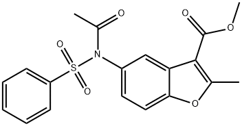 methyl 5-[acetyl(phenylsulfonyl)amino]-2-methyl-1-benzofuran-3-carboxylate Struktur