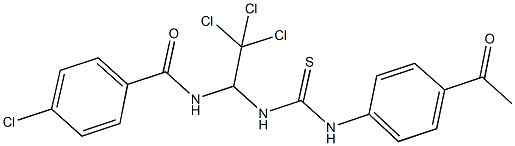 N-(1-{[(4-acetylanilino)carbothioyl]amino}-2,2,2-trichloroethyl)-4-chlorobenzamide Structure