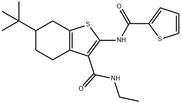 6-tert-butyl-N-ethyl-2-[(2-thienylcarbonyl)amino]-4,5,6,7-tetrahydro-1-benzothiophene-3-carboxamide,406930-74-3,结构式