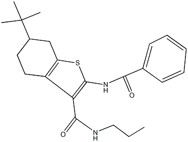 2-(benzoylamino)-6-tert-butyl-N-propyl-4,5,6,7-tetrahydro-1-benzothiophene-3-carboxamide,406930-75-4,结构式