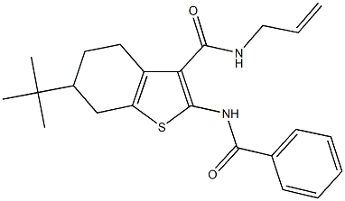 N-allyl-2-(benzoylamino)-6-tert-butyl-4,5,6,7-tetrahydro-1-benzothiophene-3-carboxamide Structure
