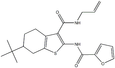 N-{3-[(allylamino)carbonyl]-6-tert-butyl-4,5,6,7-tetrahydro-1-benzothien-2-yl}-2-furamide Structure