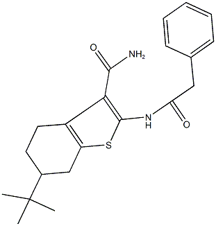 6-tert-butyl-2-[(phenylacetyl)amino]-4,5,6,7-tetrahydro-1-benzothiophene-3-carboxamide Structure