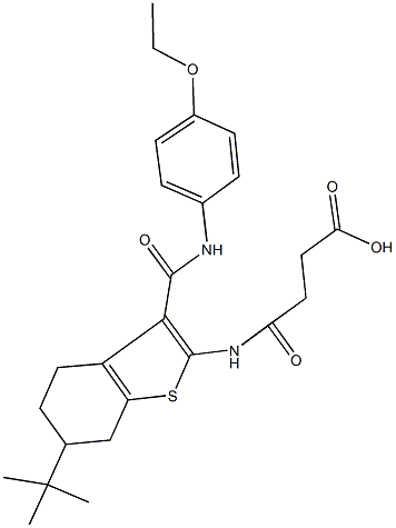 4-({6-tert-butyl-3-[(4-ethoxyanilino)carbonyl]-4,5,6,7-tetrahydro-1-benzothien-2-yl}amino)-4-oxobutanoic acid 结构式