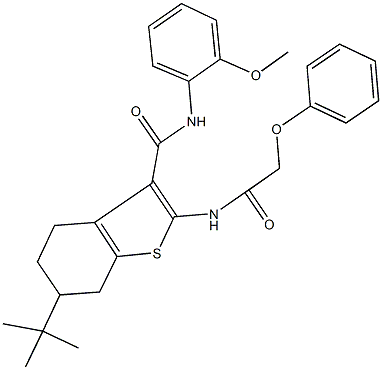 6-tert-butyl-N-(2-methoxyphenyl)-2-[(phenoxyacetyl)amino]-4,5,6,7-tetrahydro-1-benzothiophene-3-carboxamide Struktur