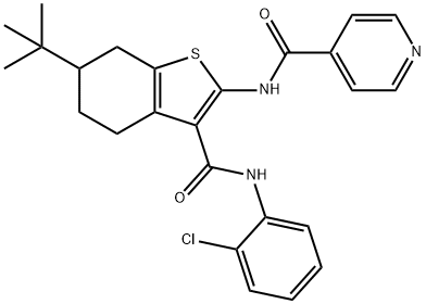 N-{6-tert-butyl-3-[(2-chloroanilino)carbonyl]-4,5,6,7-tetrahydro-1-benzothien-2-yl}isonicotinamide,407590-67-4,结构式