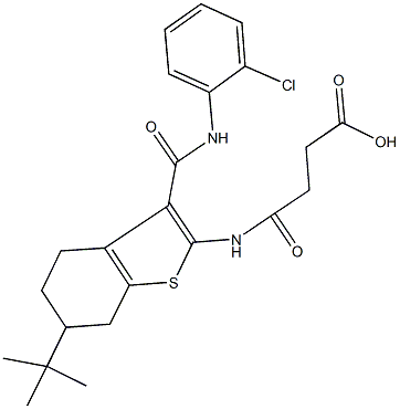 4-({6-tert-butyl-3-[(2-chloroanilino)carbonyl]-4,5,6,7-tetrahydro-1-benzothien-2-yl}amino)-4-oxobutanoic acid Structure