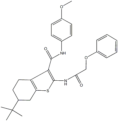 6-tert-butyl-N-(4-methoxyphenyl)-2-[(phenoxyacetyl)amino]-4,5,6,7-tetrahydro-1-benzothiophene-3-carboxamide Struktur