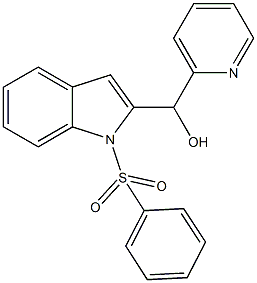 [1-(phenylsulfonyl)-1H-indol-2-yl](2-pyridinyl)methanol 结构式